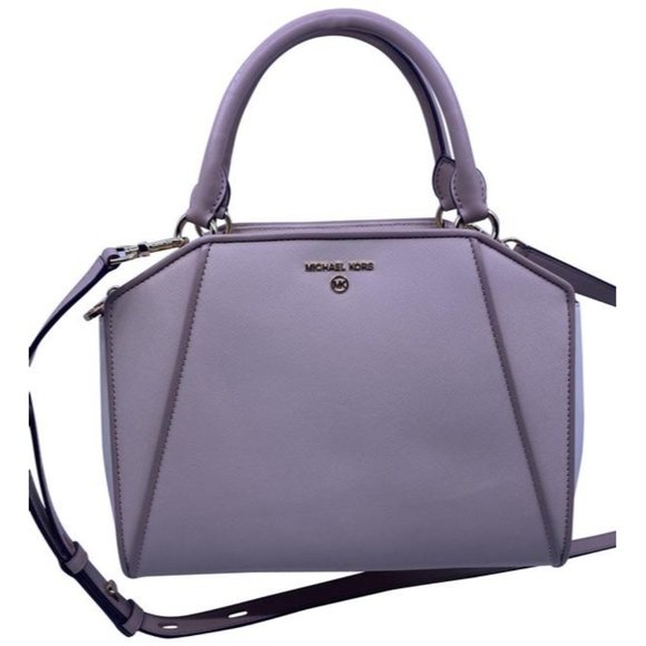 Michael Kors New Cleo Medium Satchel Soft Pink Saffiano Leather Cross Bo… - Picture 1 of 10